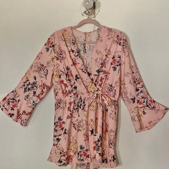 Relipop Pink Floral Romper sz XL 10/12US - Picture 1 of 10